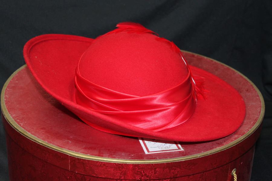 Vintage Red Michael Howard Wool Hat With Box [Photo 6]