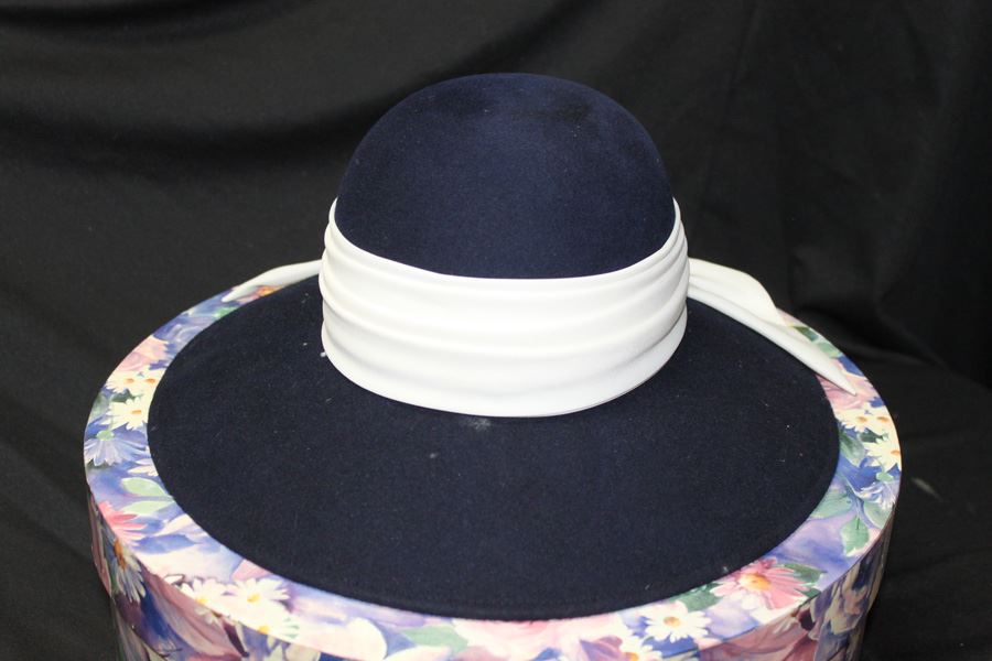 Vintage Black Doeskin Felt Geo W Bollman Wool Hat With Box [Photo 2]