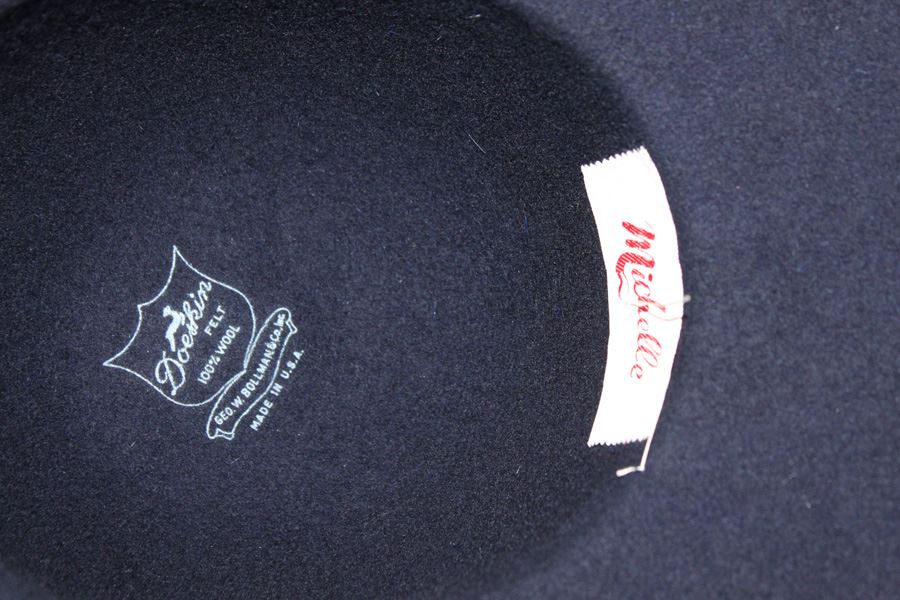 Vintage Black Doeskin Felt Geo W Bollman Wool Hat With Box [Photo 3]