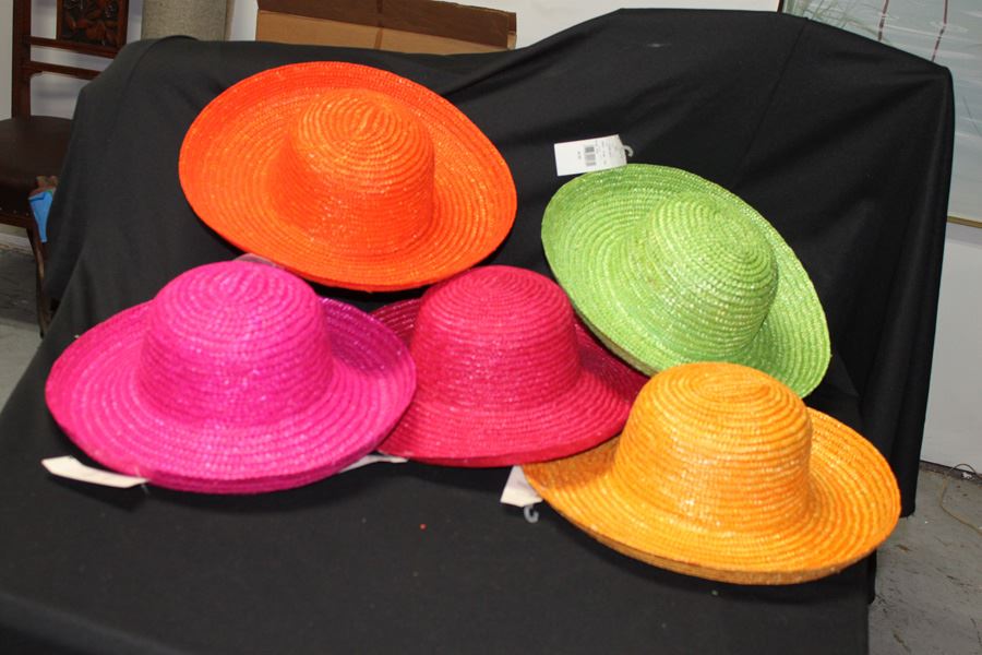 Set Of 5 Woven Colorful Hats [Photo 2]