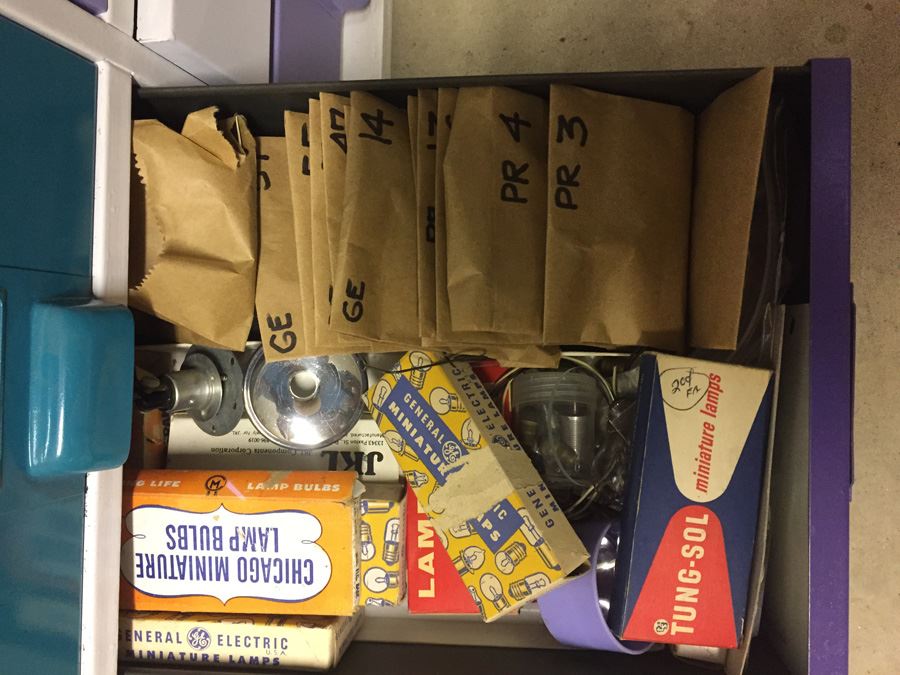 Nice 27-Drawer Metal Cabinet On Casters Filled With Hardware [Photo 3]