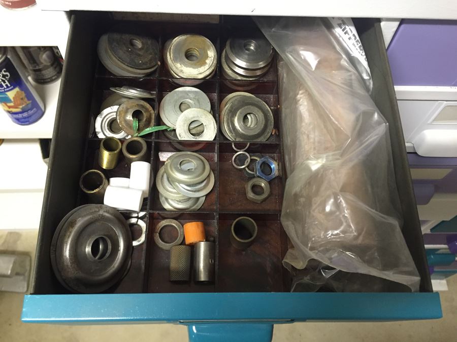 Nice 27-Drawer Metal Cabinet On Casters Filled With Hardware [Photo 6]