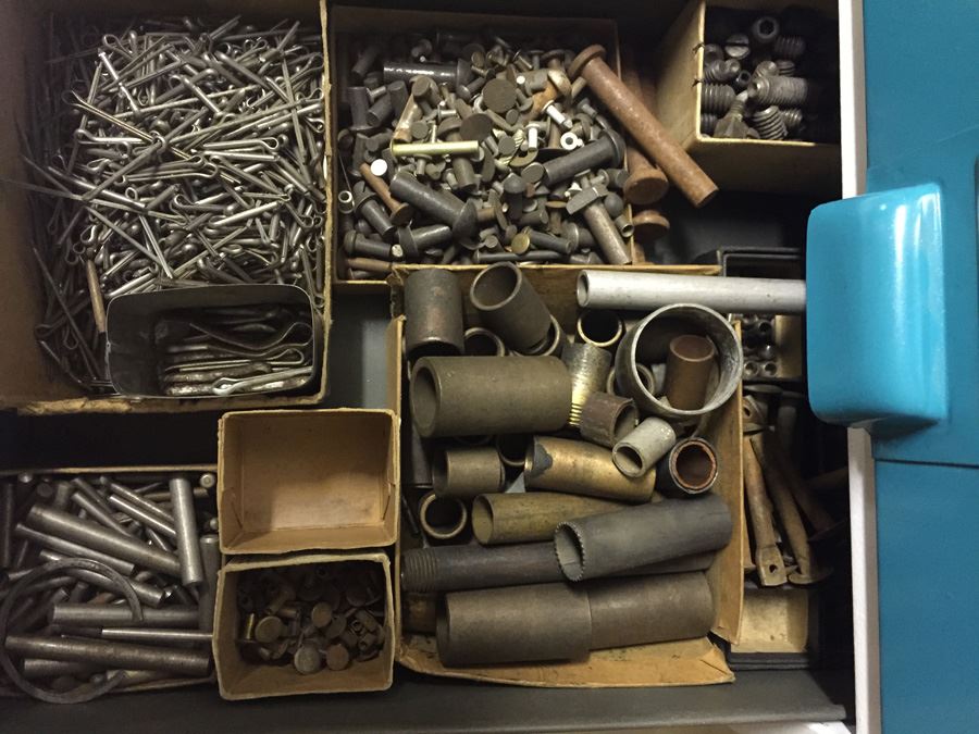 Nice 27-Drawer Metal Cabinet On Casters Filled With Hardware [Photo 26]