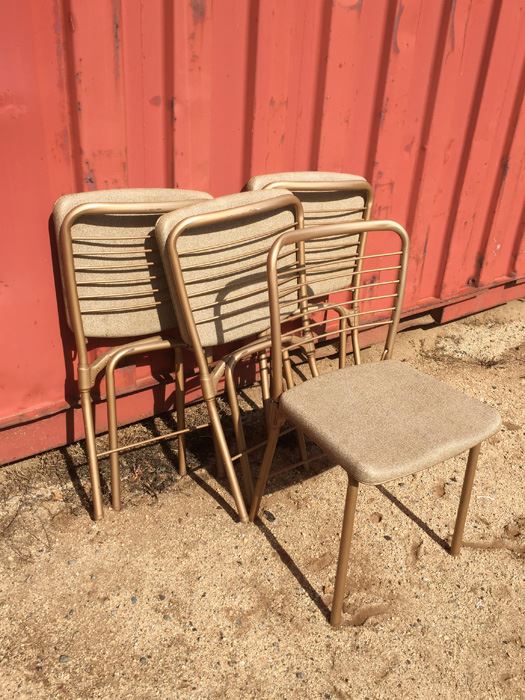 Set Of 4 Metal Mid-Century Folding Chairs [Photo 6]