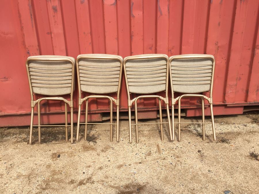Set Of 4 Metal Mid-Century Folding Chairs [Photo 3]