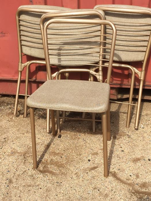 Set Of 4 Metal Mid Century Folding Chairs   10732 Tmxs 