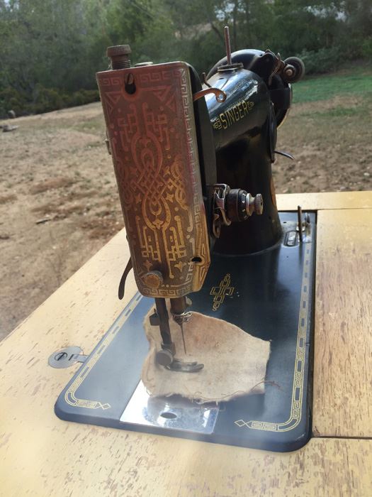 Vintage Singer Sewing Machine With Cabinet, Chair, And Supplies [Photo 6]