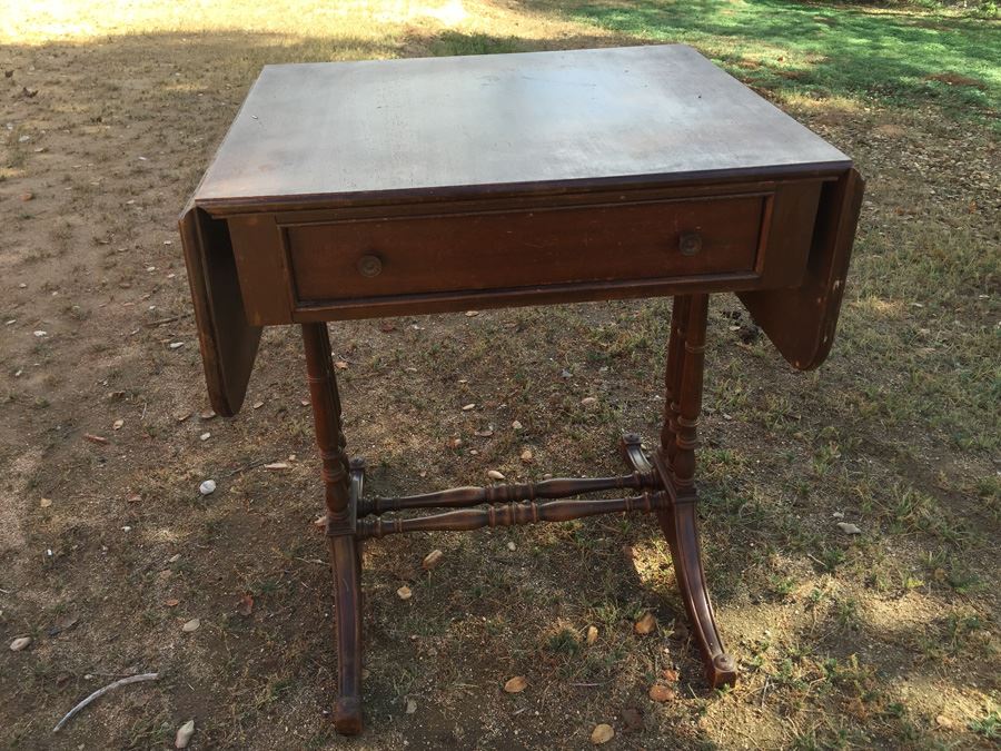 Vintage Drop-Leaf Table With Drawer BUTLER Style 5129 [Photo 3]
