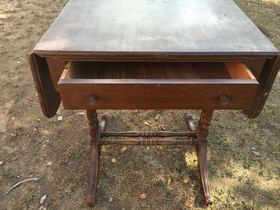 Vintage Drop-Leaf Table With Drawer BUTLER Style 5129 [Photo 5]