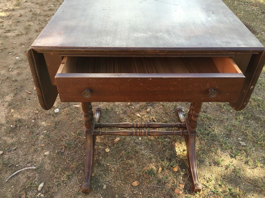 Vintage Drop-Leaf Table With Drawer BUTLER Style 5129 [Photo 4]