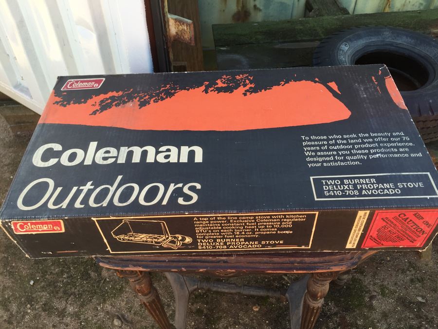Coleman Outdoors Two Burner Deluxe Propane Stove Avocado New In Box [Photo 2]