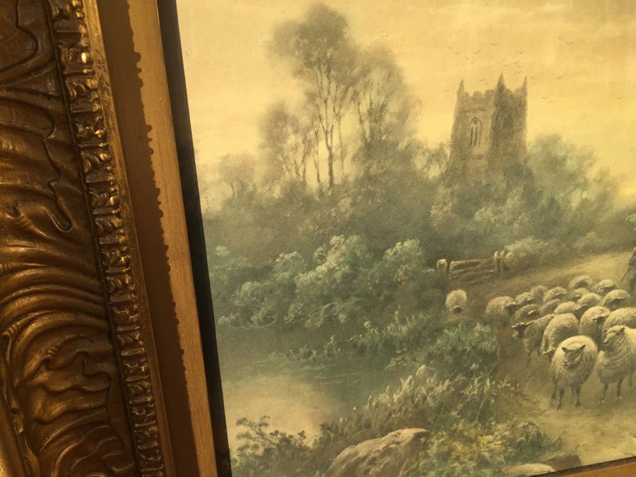 Vintage Elmer Keene Print In Nice Gold Frame [Photo 6]