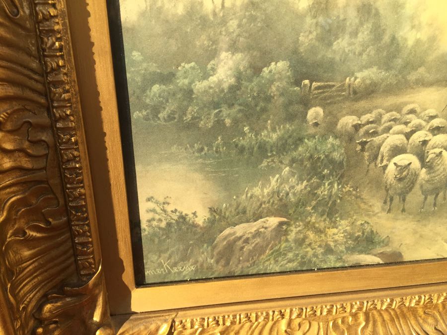 Vintage Elmer Keene Print In Nice Gold Frame [Photo 7]