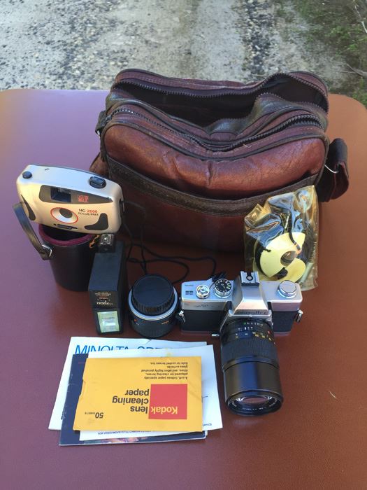Camera Lot Includes Minolta Camera With Multiple Lenses And Camera Bag [Photo 3]
