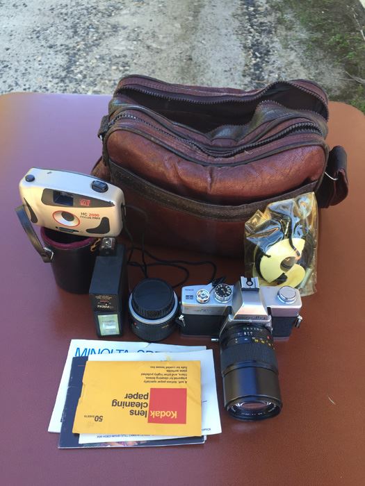 Camera Lot Includes Minolta Camera With Multiple Lenses And Camera Bag [Photo 2]