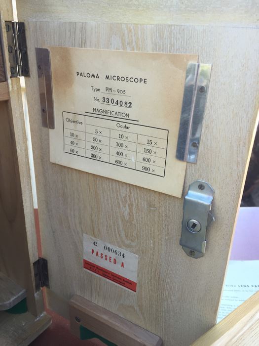 1950's PALOMAR Microscope Model PM-905 With Wooden Box And Slide Kits [Photo 4]