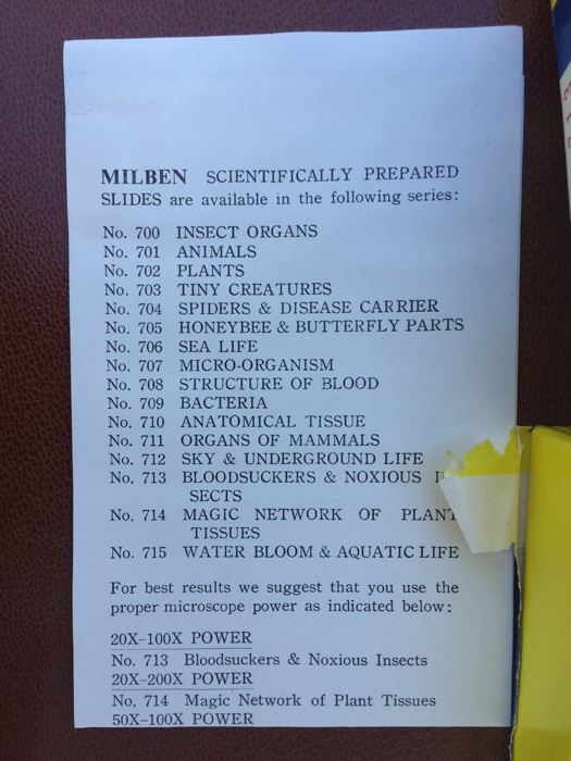MILBEN Slides Of Assorted Blood Suckers & Noxious Insects For Young Scientists [Photo 6]