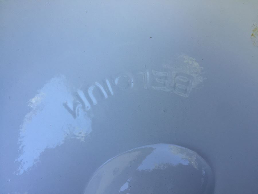 Descoware Belgium Yellow White Enamel Cast Iron Dutch Oven [Photo 2]