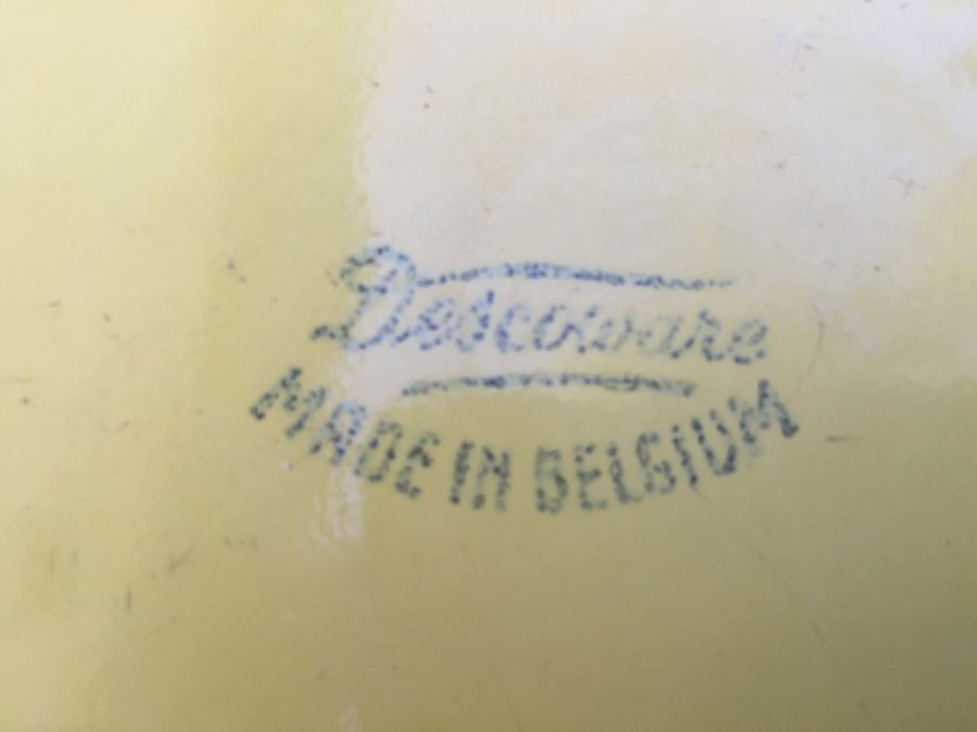 Descoware Belgium Yellow White Enamel Cast Iron Dutch Oven [Photo 3]