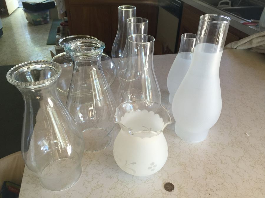 Huge Lot Of Vintage Glass Hurricanes [Photo 3]