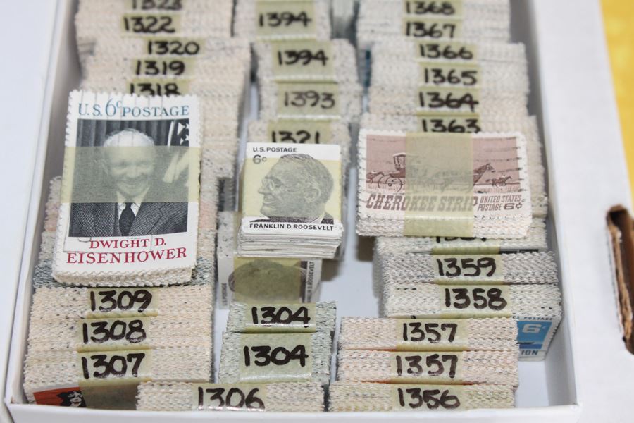 Stamp Lot 1300 Cancelled Stamps - Same Stamps Bundled Together [Photo 2]