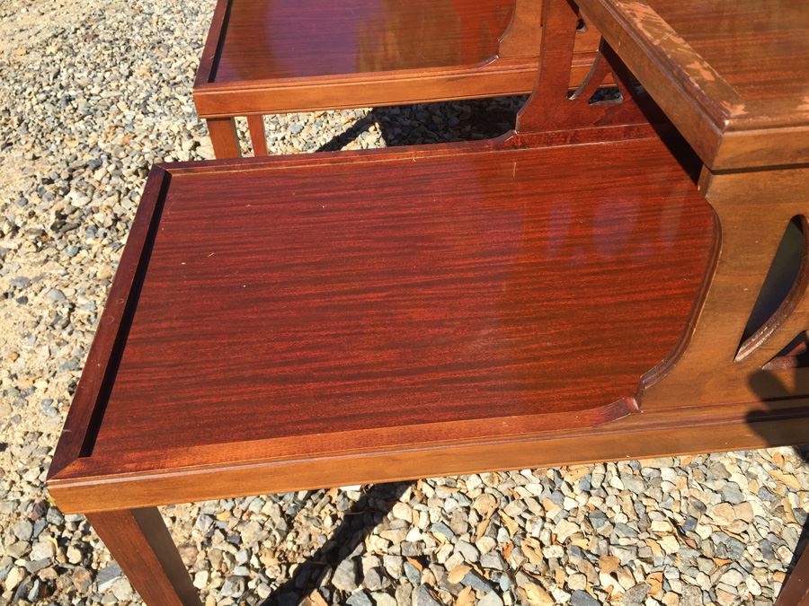 Pair Of Vintage Wooden Side Tables [Photo 5]