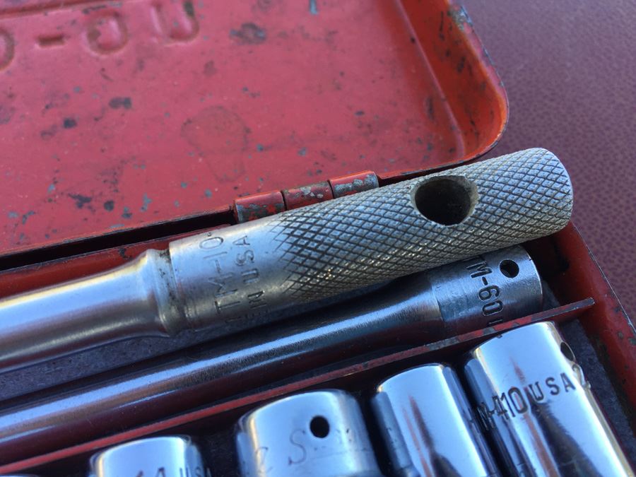 Vintage Snapon Tool Socket Wrenches Lot With Metal Case