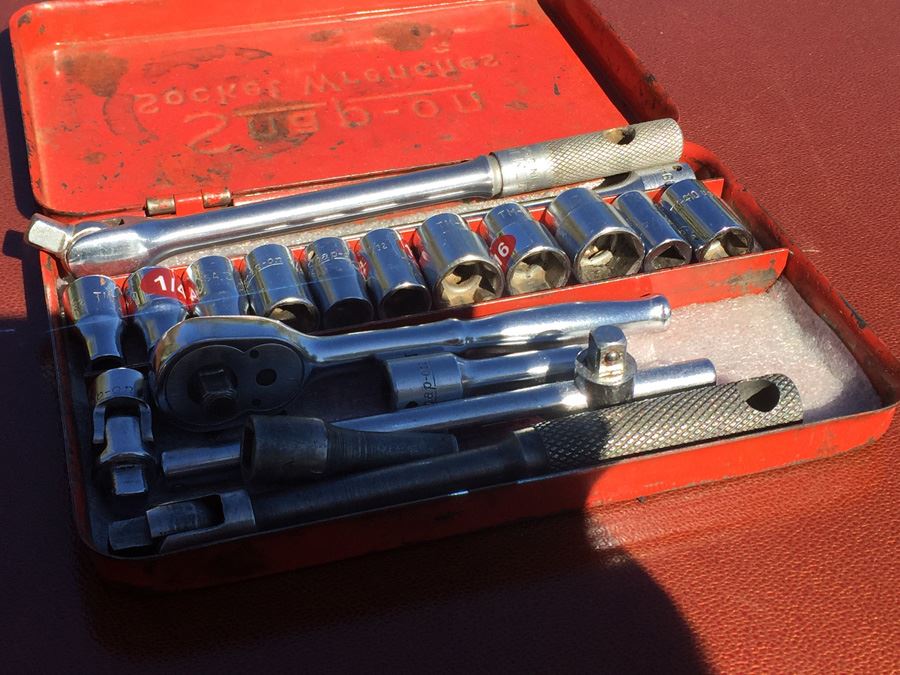 Vintage Snap-on Tool Socket Wrenches Lot With Metal Case [Photo 4]