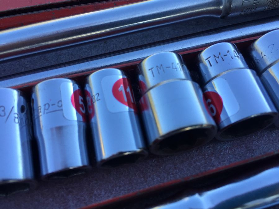 Vintage Snap-on Tool Socket Wrenches Lot With Metal Case [Photo 12]