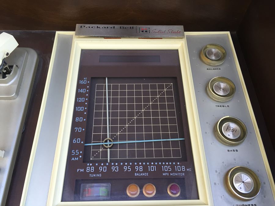 Mid-Century Modern Packard Bell Stereo Console With Record Player WORKING [Photo 11]
