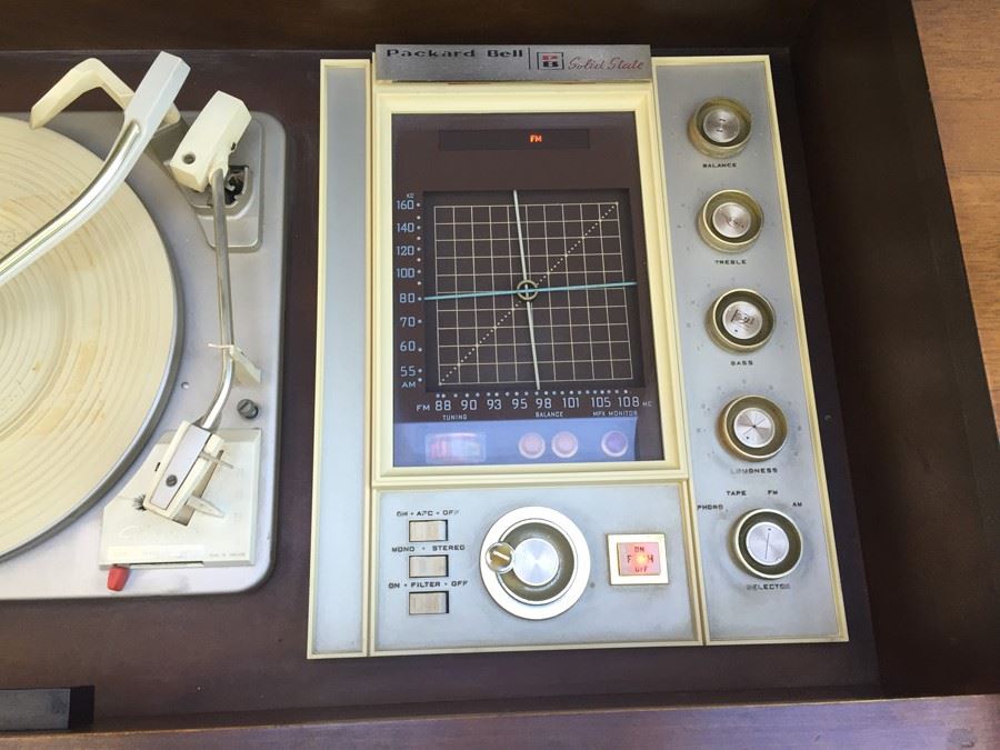 Mid-Century Modern Packard Bell Stereo Console With Record Player WORKING [Photo 3]
