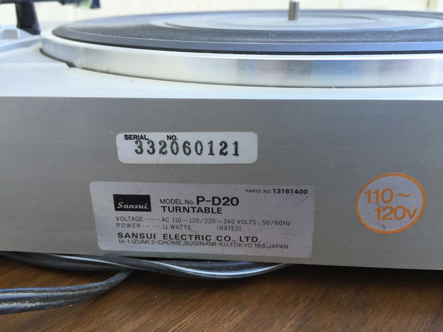 SANSUI Turntable P-D20 With Needle [Photo 9]