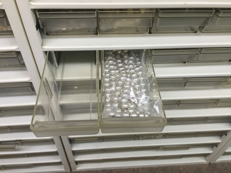 Metal Storage Bin Packed With Jewelry Making Beads And Rhinestones [Photo 7]