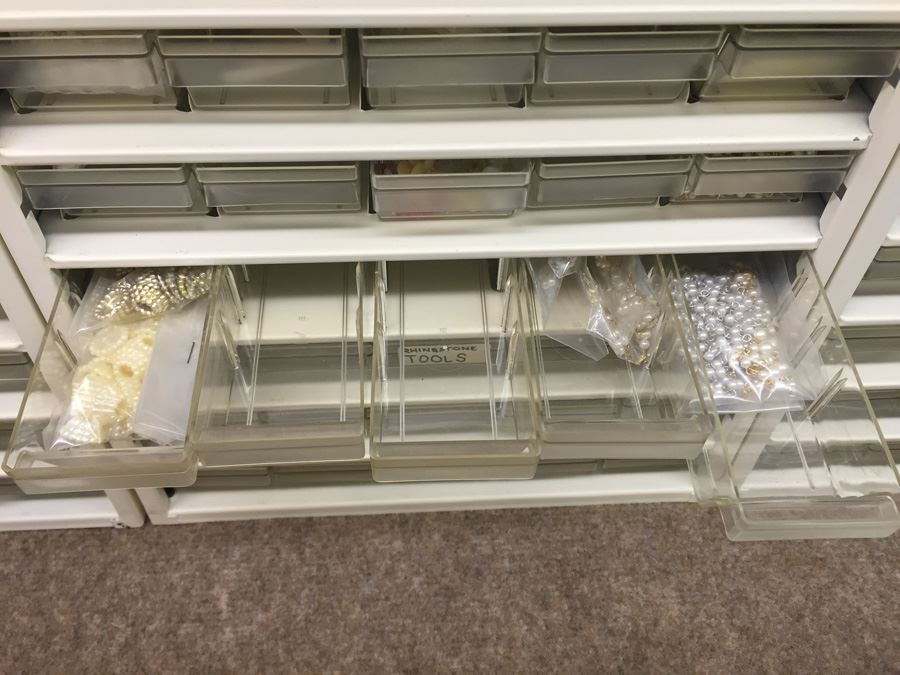 Metal Storage Bin Packed With Jewelry Making Beads And Rhinestones [Photo 10]