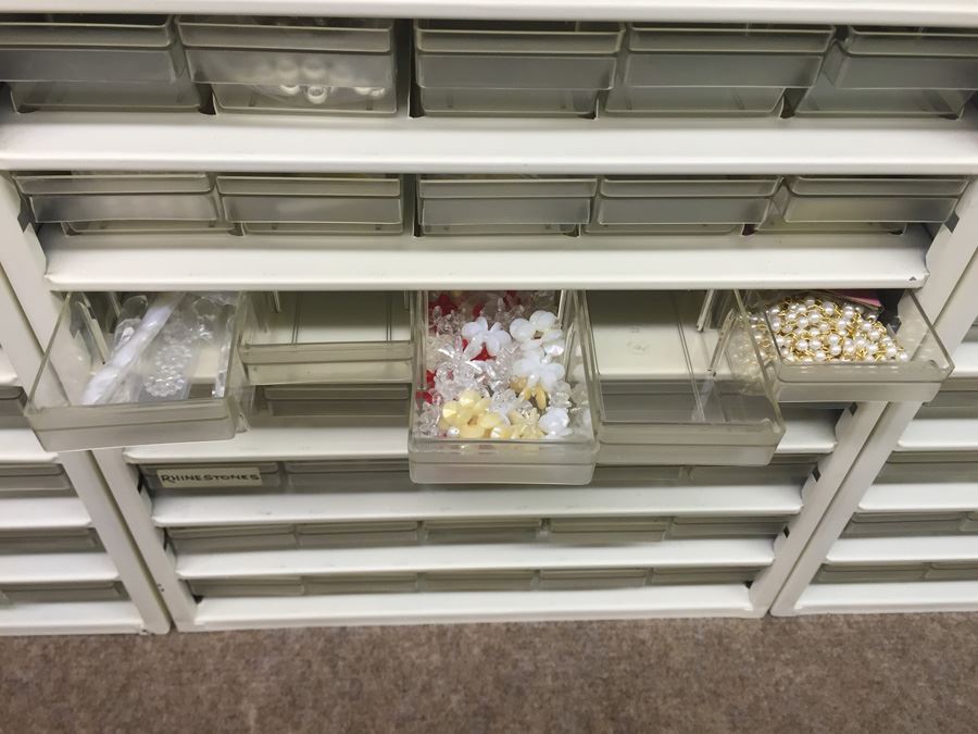 Metal Storage Bin Packed With Jewelry Making Beads And Rhinestones [Photo 9]