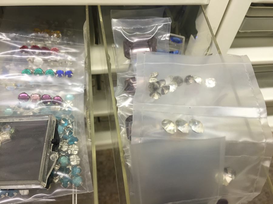 Metal Storage Bin Packed With Jewelry Making Beads And Rhinestones [Photo 16]