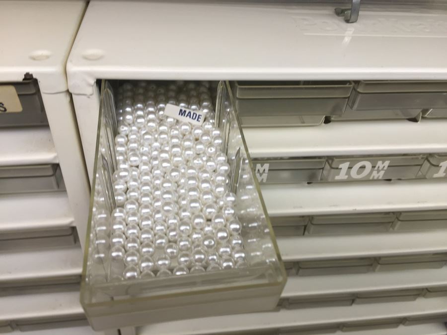 Metal Storage Bin Packed With Jewelry Making Beads And Rhinestones [Photo 4]