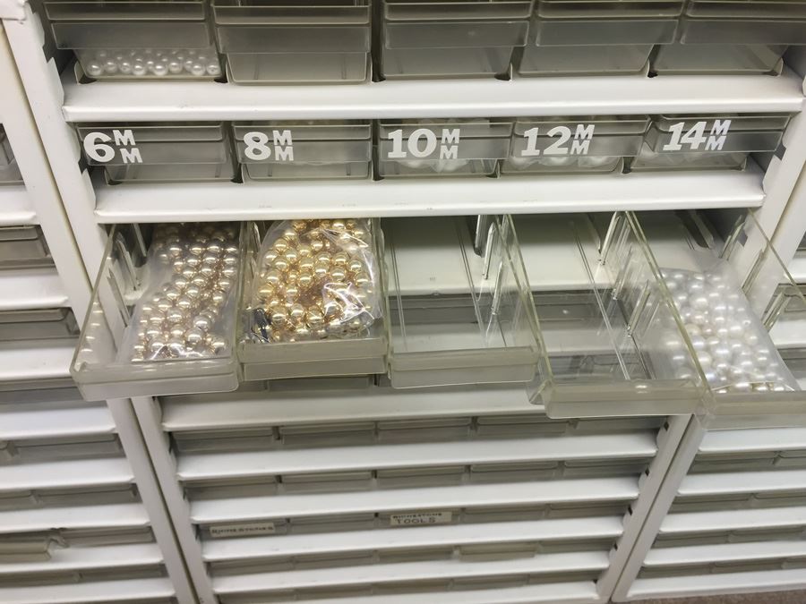 Metal Storage Bin Packed With Jewelry Making Beads And Rhinestones [Photo 6]