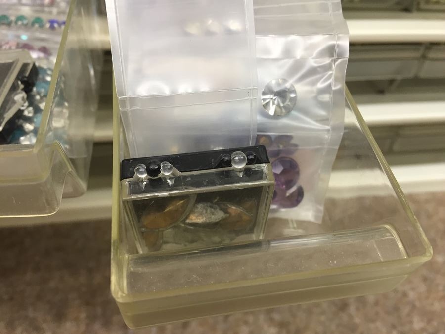 Metal Storage Bin Packed With Jewelry Making Beads And Rhinestones [Photo 15]