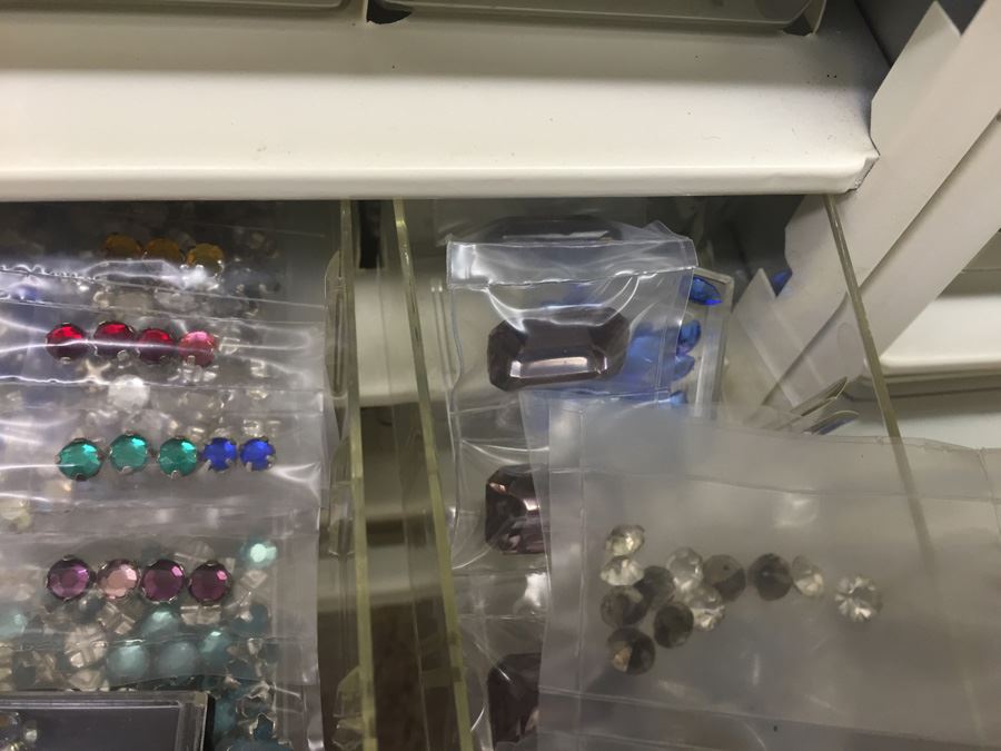 Metal Storage Bin Packed With Jewelry Making Beads And Rhinestones [Photo 17]