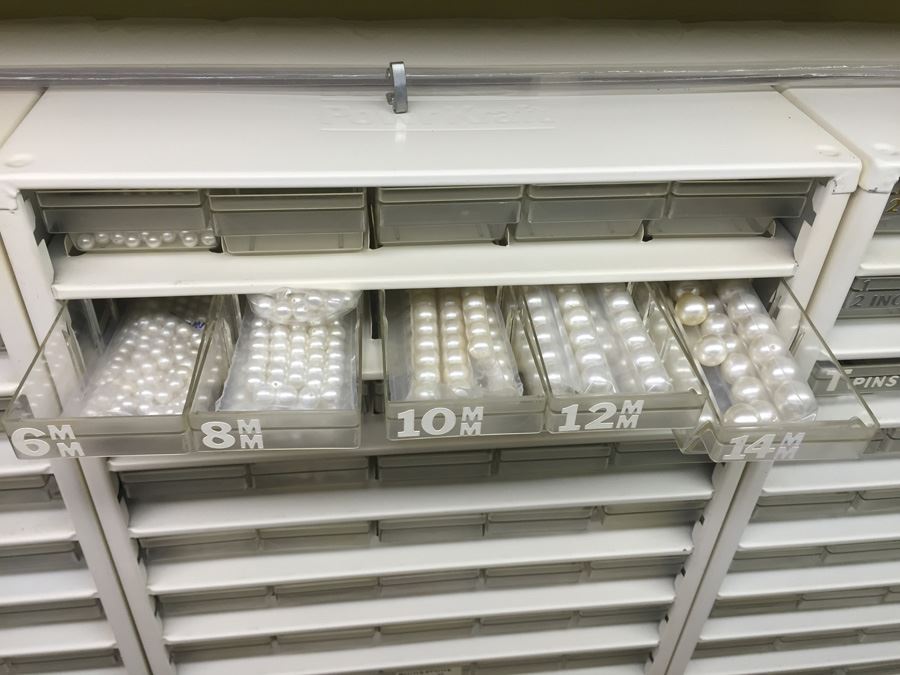 Metal Storage Bin Packed With Jewelry Making Beads And Rhinestones [Photo 5]