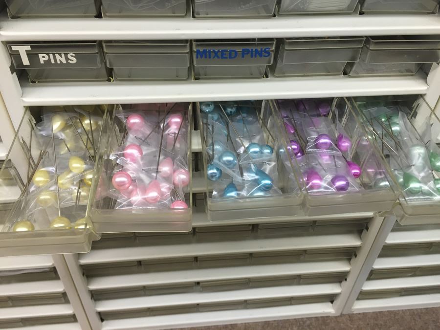 Metal Storage Bin Packed With Pins [Photo 2]