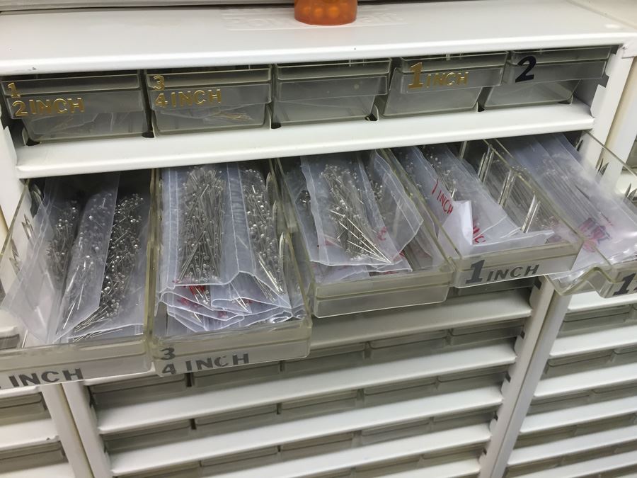 Metal Storage Bin Packed With Pins [Photo 5]