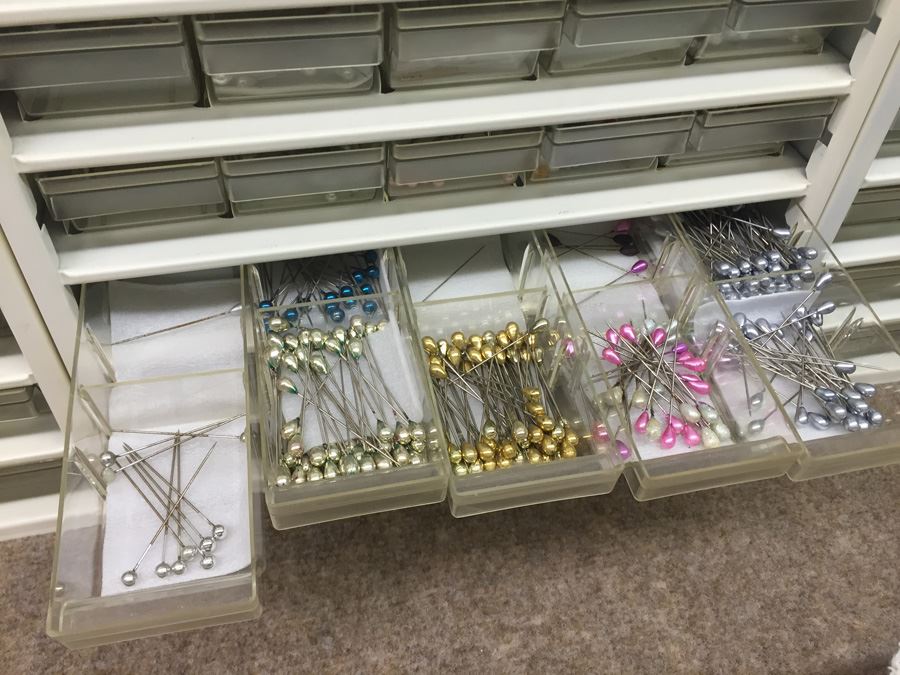 Metal Storage Bin Packed With Pins [Photo 9]