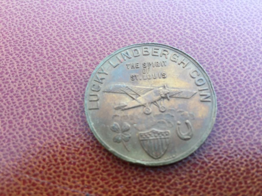 1927 Lucky Lindbergh Coin Medal 'First Non-stop Flight York To Paris' [Photo 2]