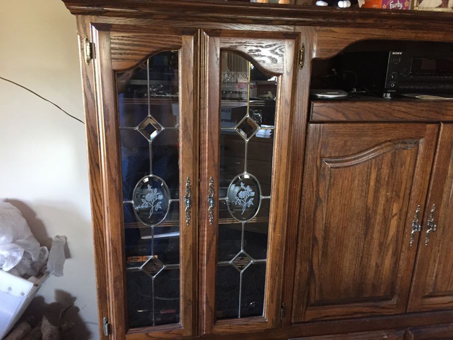 Wooden Cabinet Entertainment Center Ball And Claw Feet (Empty) [Photo 2]