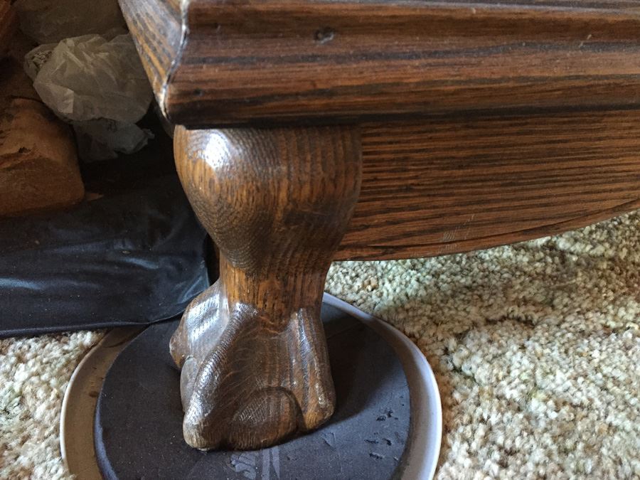 Wooden Cabinet Entertainment Center Ball And Claw Feet (Empty) [Photo 4]