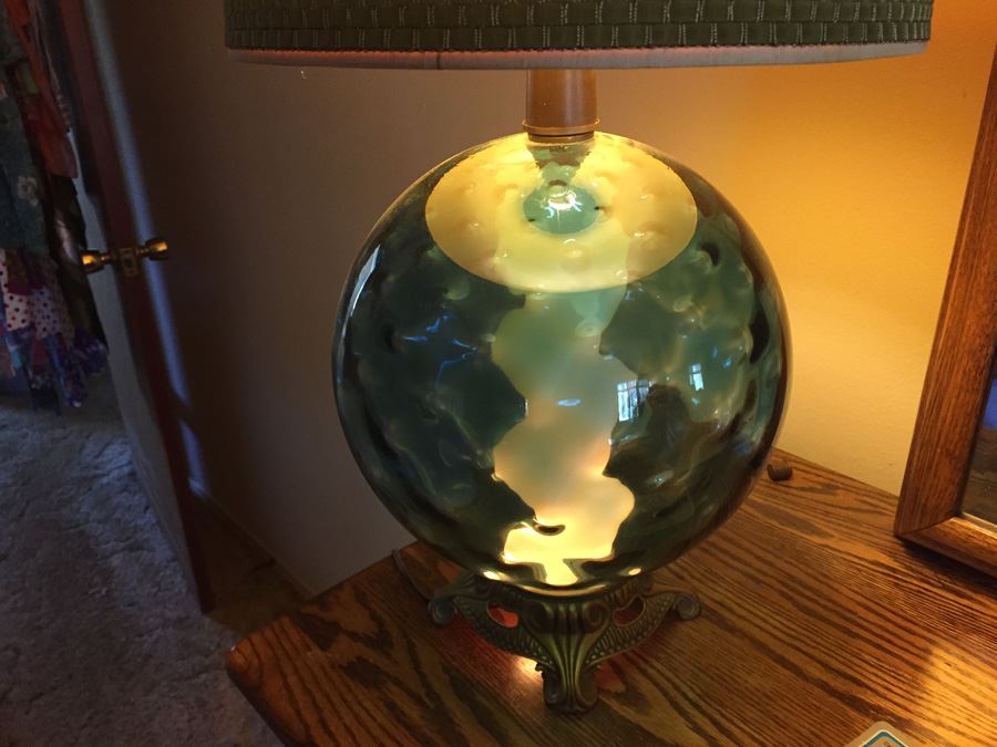 Mid-Century Blue Glass Lamp [Photo 5]