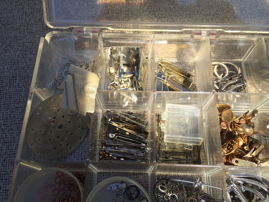 Plastic Bin Of Jewelery Making Parts [Photo 6]