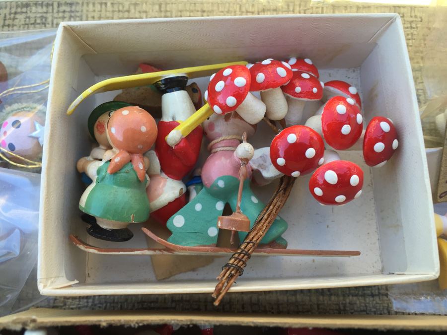 Plastic Bin Of Hand Painted Wooden Ornaments [Photo 6]